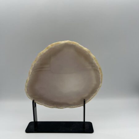 Agaat schijf - donker creme