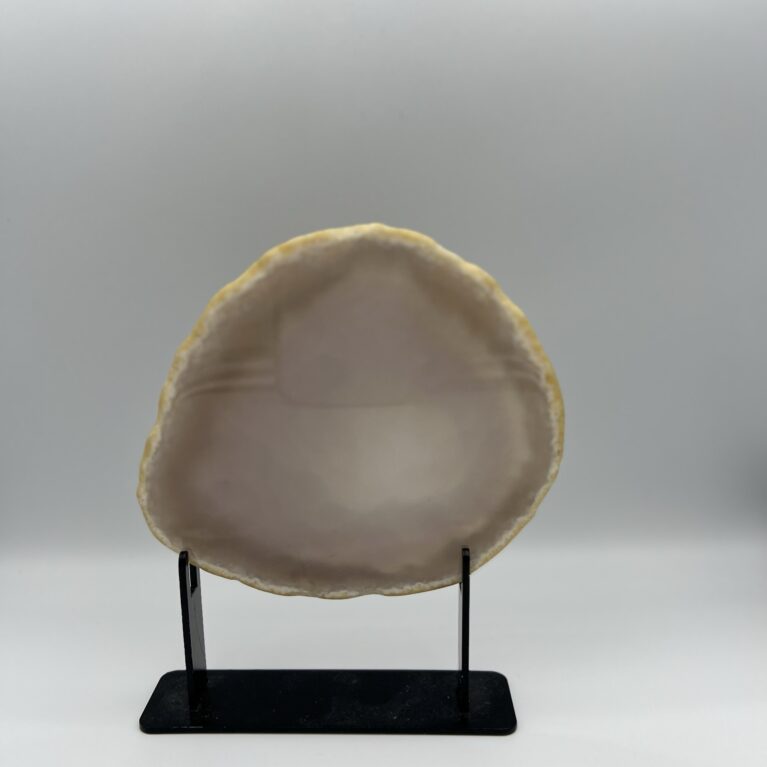Agaat schijf - donker creme