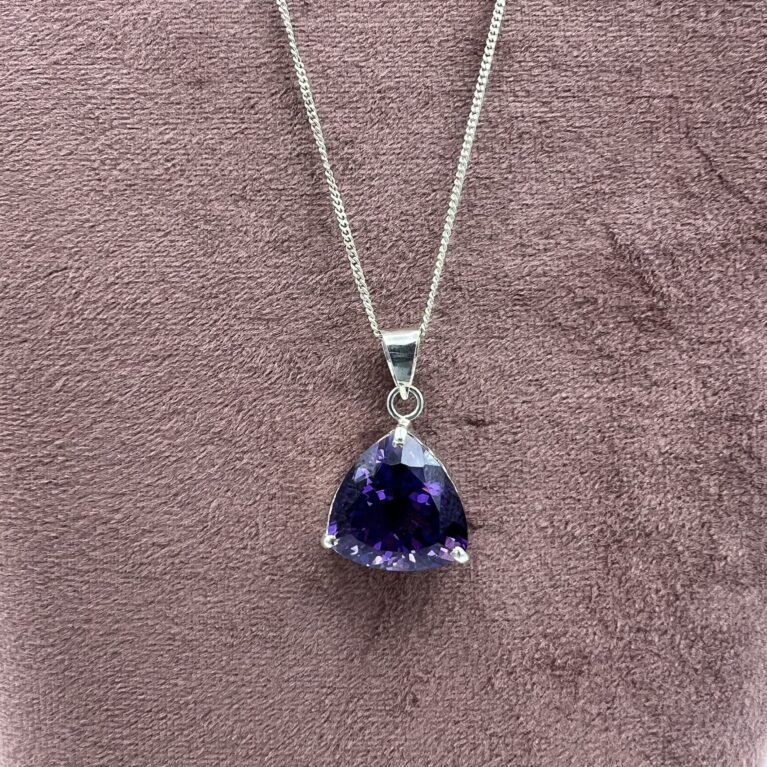 Amethist hanger -925 sterling zilver ketting- Marlene